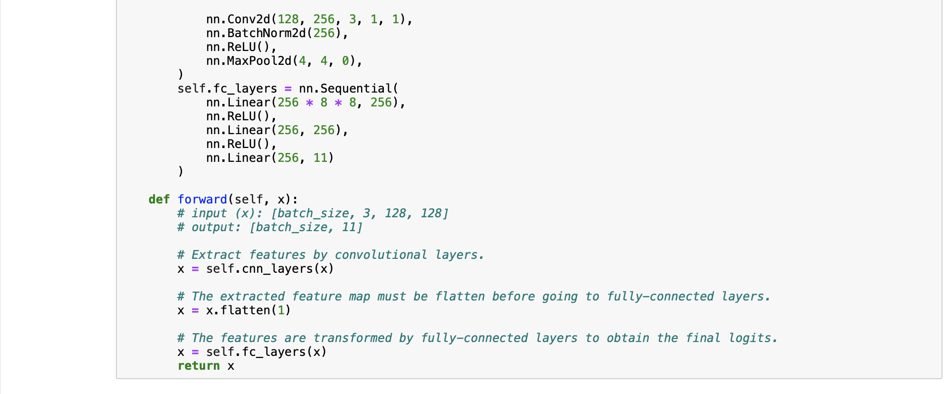food-11, a collection of food images in 11 classes. The data have