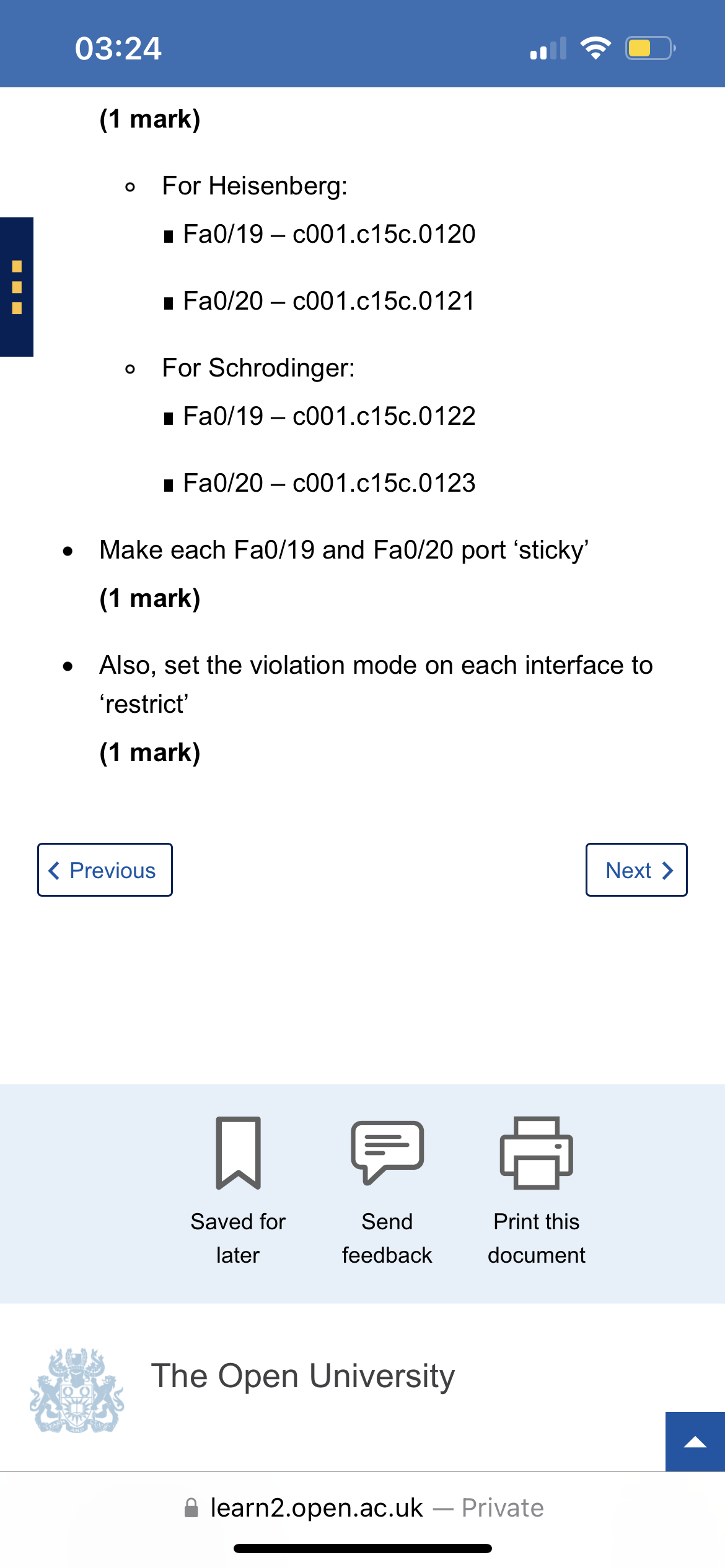 these commands as shown. Do not enter any additional commands or enable