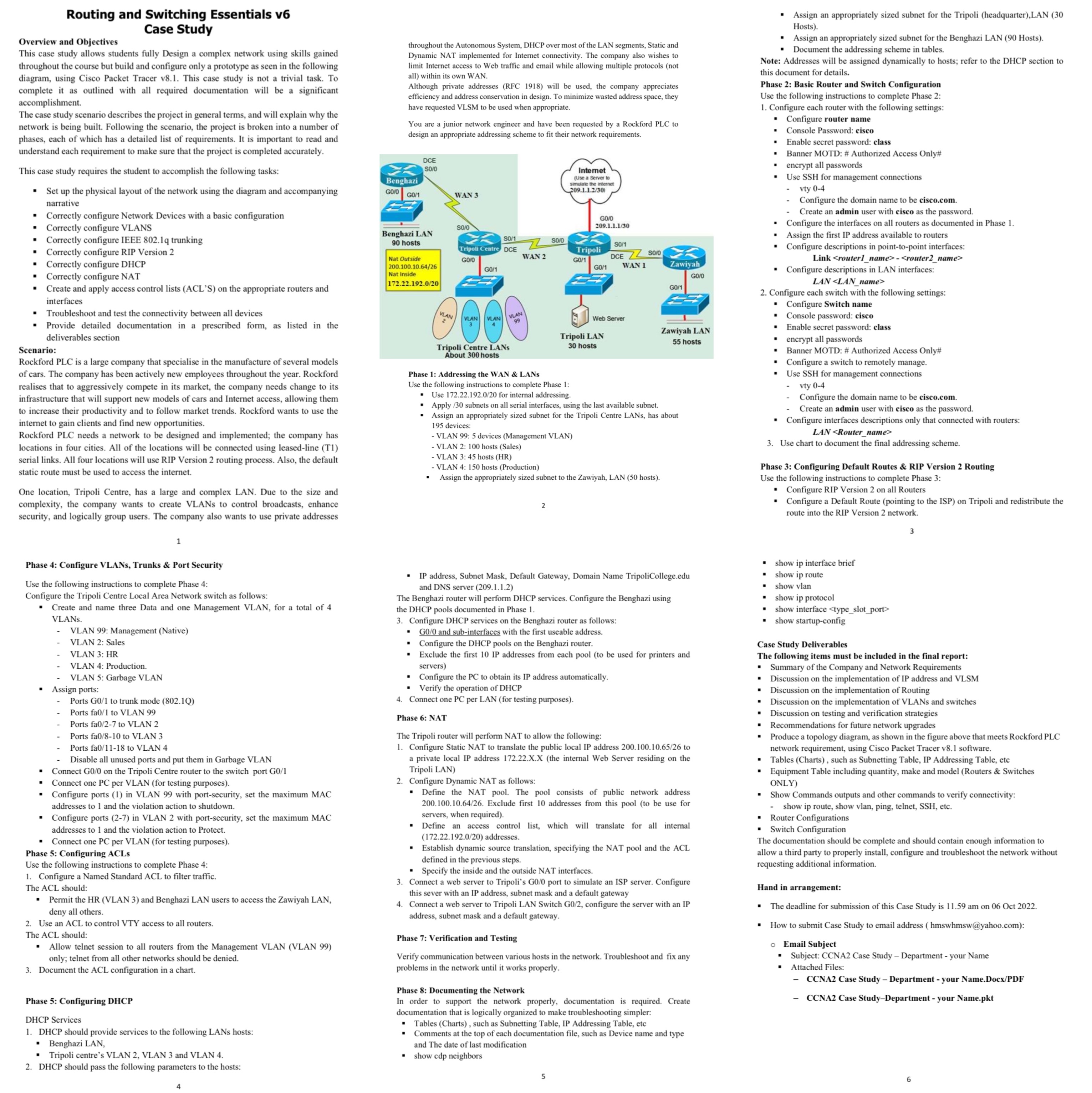 Overview and Objectives This case study allows students fully Design a complex