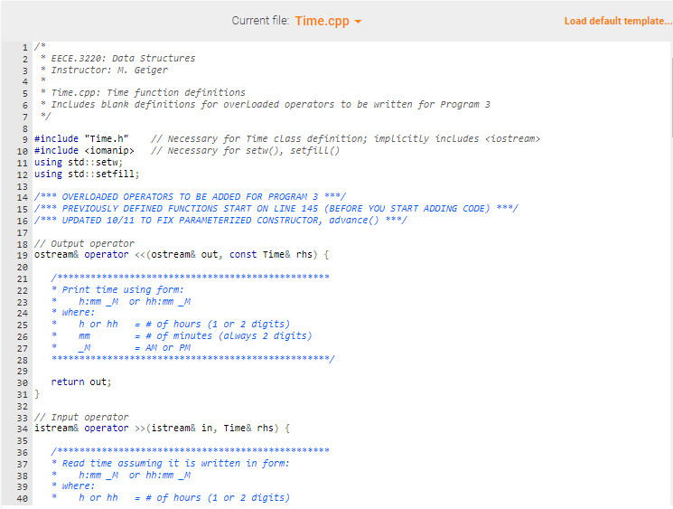 (), advance (), and less Than ()) and the class constructors. I've