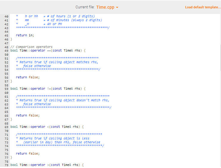also written a main program to test the code you generate. Your