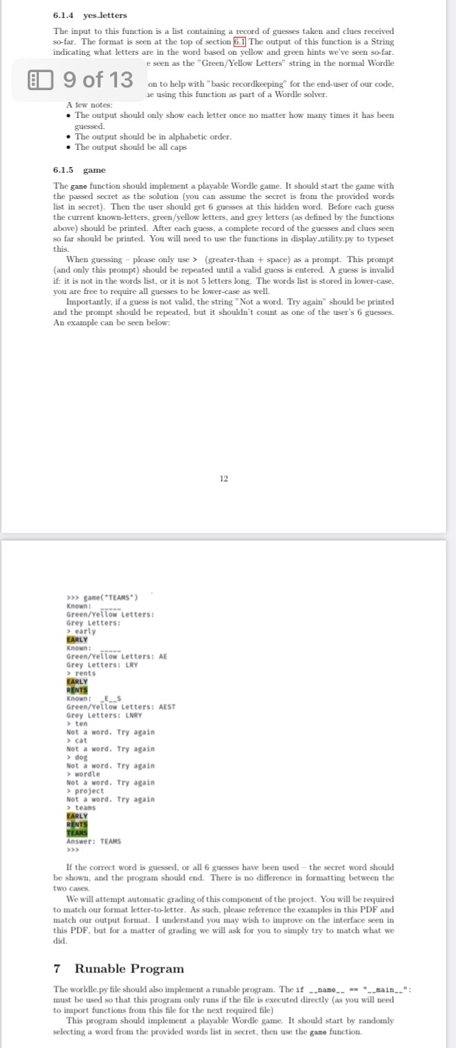 6.1.4 yes letters The input to this function is a list containing