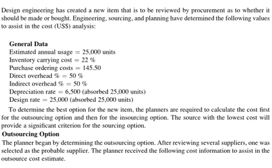 Design engineering has created a new item that is to be reviewed