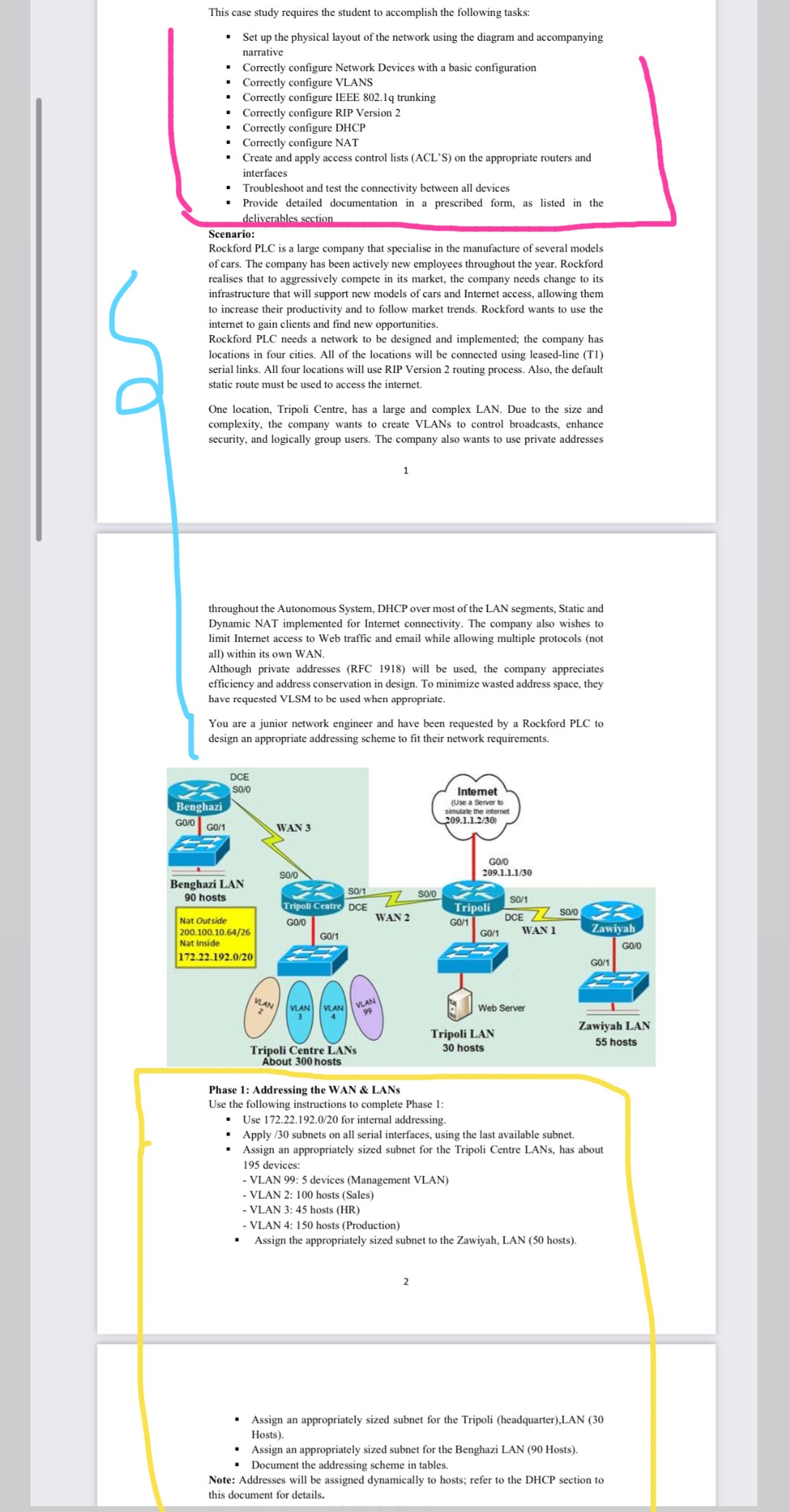 This case study requires the student to accomplish the following tasks: Set