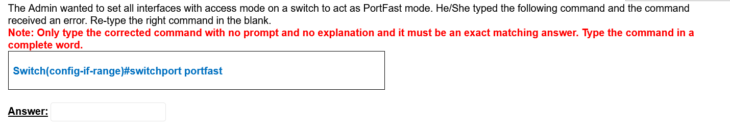 prevent the access of the packets coming from any source subnet. Note: