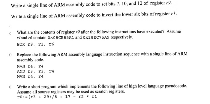 Write a single line of ARM assembly code to set bits 7,