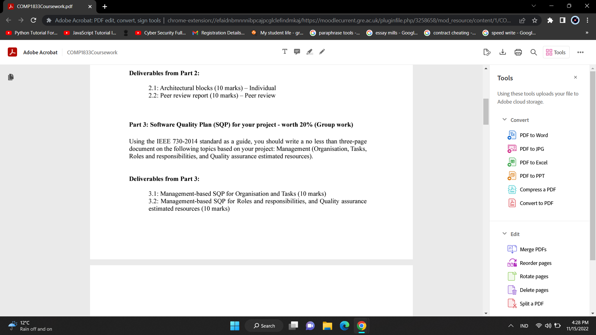COMP1833Coursework.pdf * Adobe Acrobat: PDF edit, convert, sign tools | chrome-extension://efaidnbmnnnibpcajpcglclefindmkaj/https://moodlecurrent.gre.ac.uk/pluginfile.php/3258658/mod_resource/content/1/CO... Python