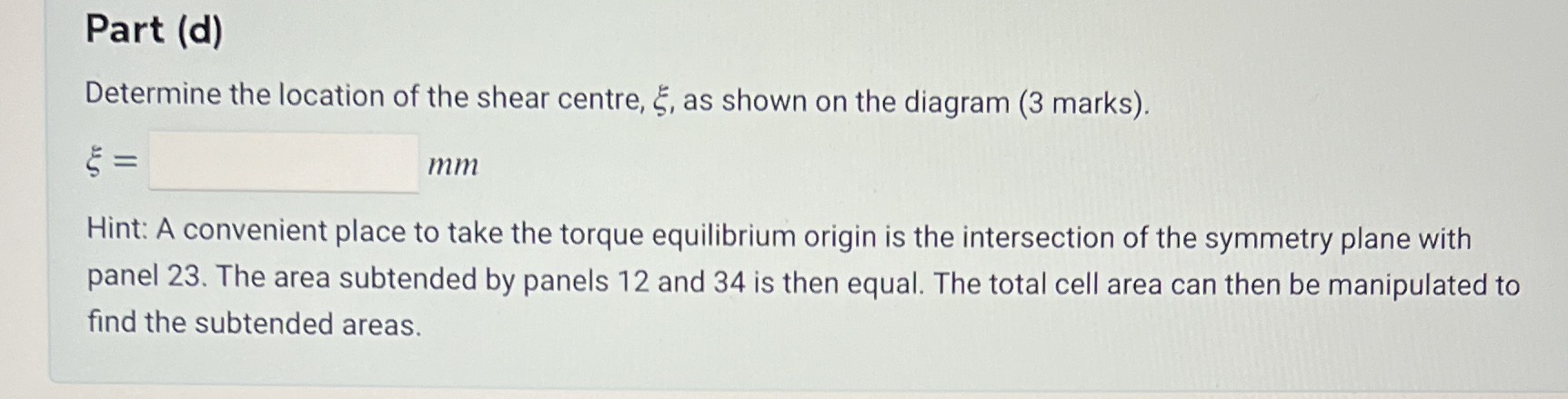 consists of two flat spar webs and two curved skin panels. It