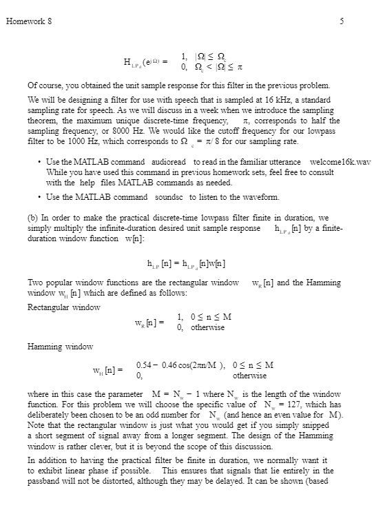 Homework 8 5 = 1, (e) = 0, Of course, you obtained
