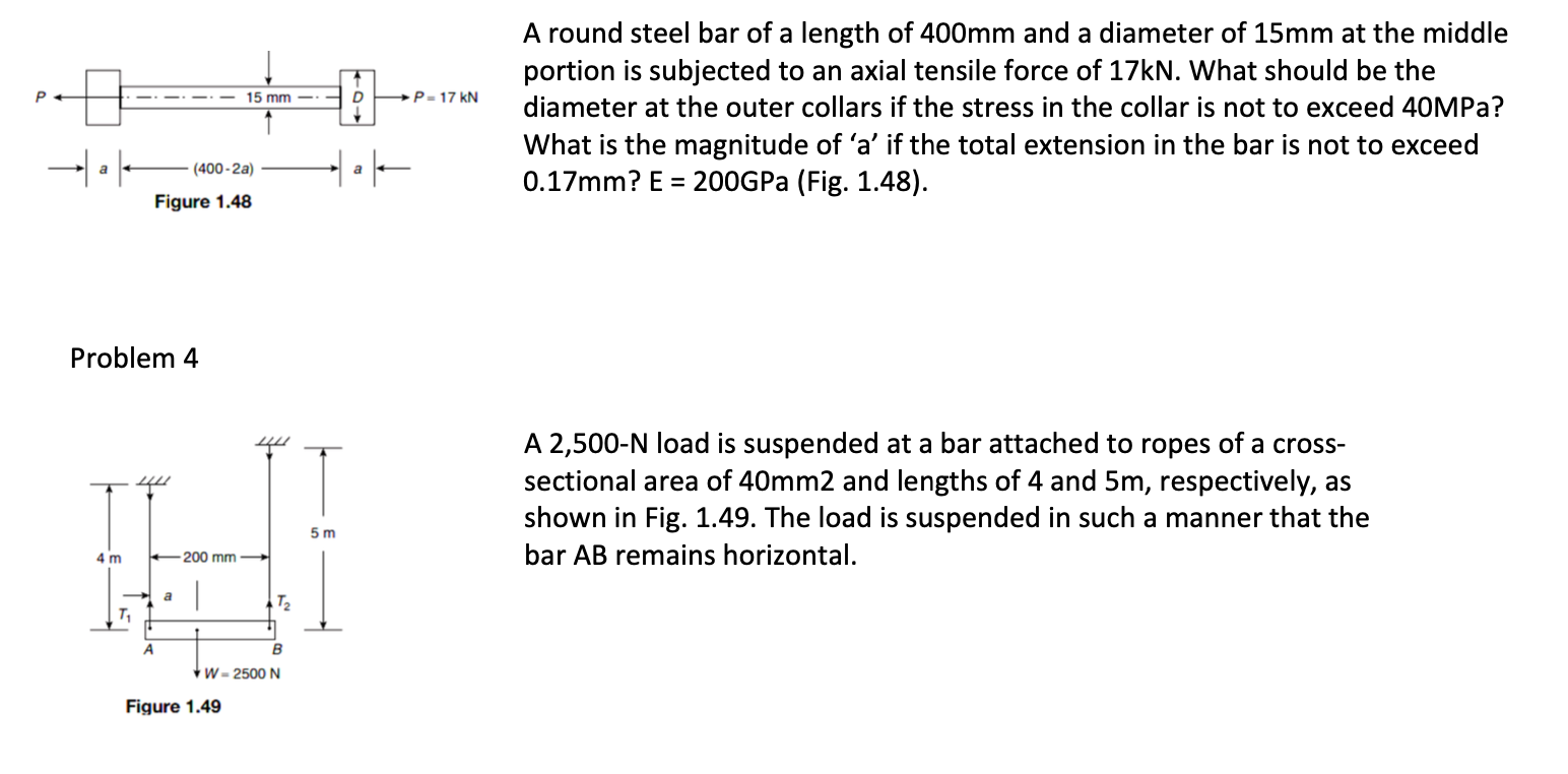 a (400-2a) Figure 1.48 Problem 4 4 m T a A 15