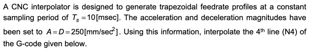 = 0.007, -0.01 [sec] Acceleration (A) = Deceleration (D) = 250 [mm/sec]