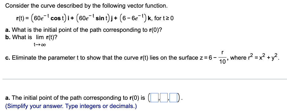 for t VI V Evaluate the following limit. lim t-0 lim t0