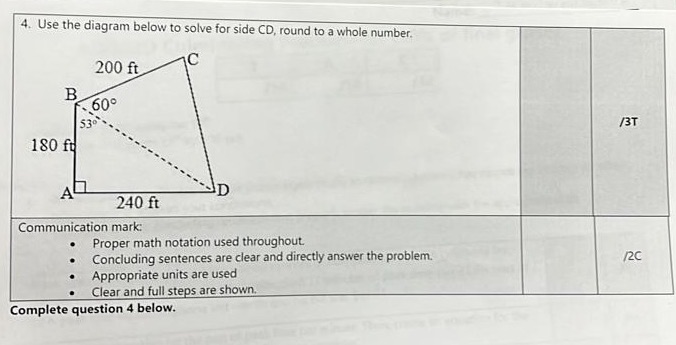 [Solved] 4. Use the diagram below to solve for sid SolutionInn