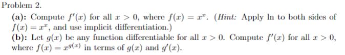 lim V-1 (c): sin(x)+x lim Problem 2. (a): Compute f'(x) for all