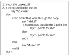 did it! say "2 points for me" else if Maleek was behind