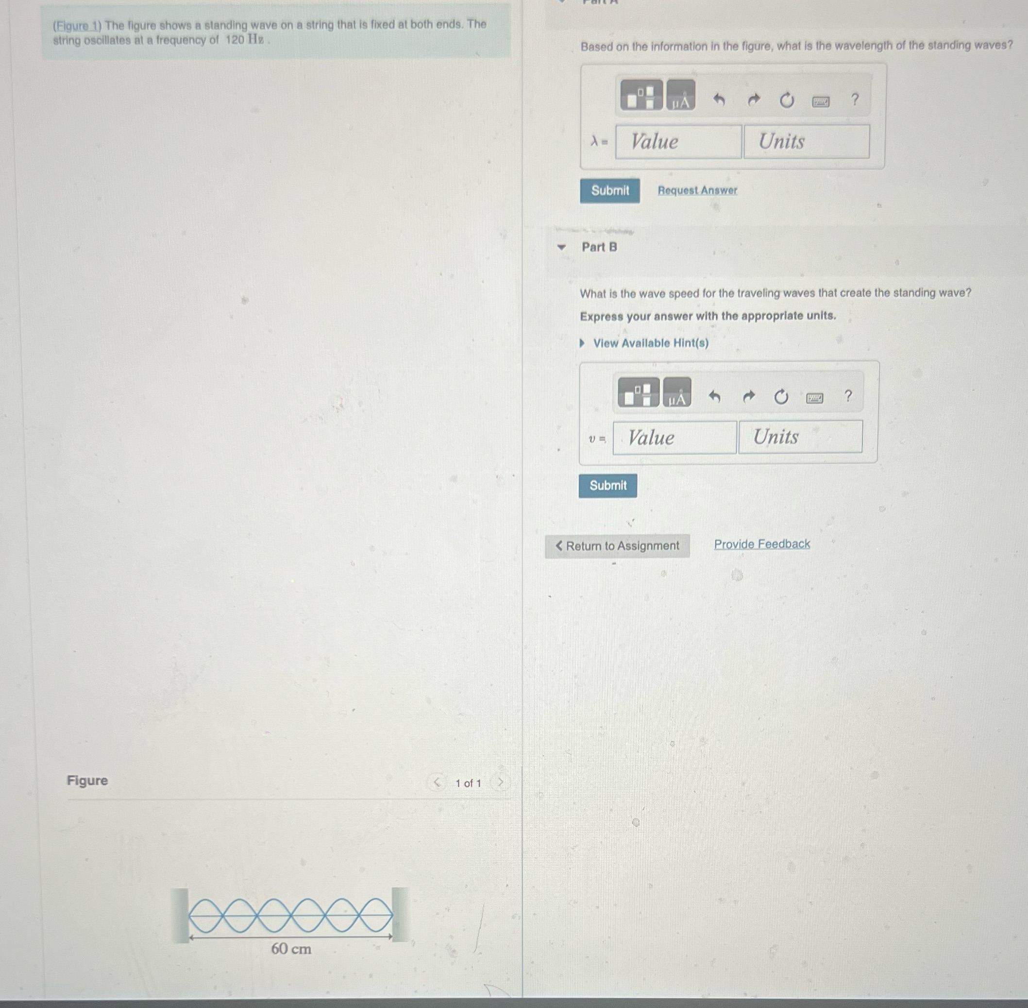(Figure 1) The figure shows a standing wave on a string that