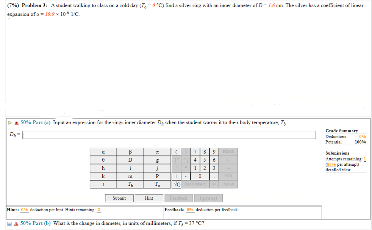 (7%) Problem 3: A student walking to class on a cold day
