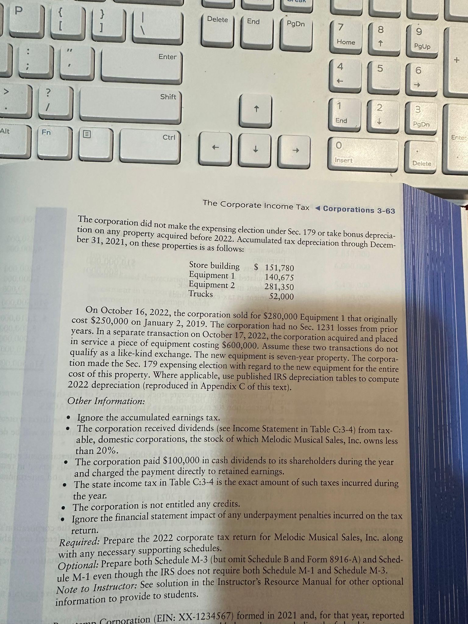 not make the expensing election under Sec. 179 or take bonus deprecia-