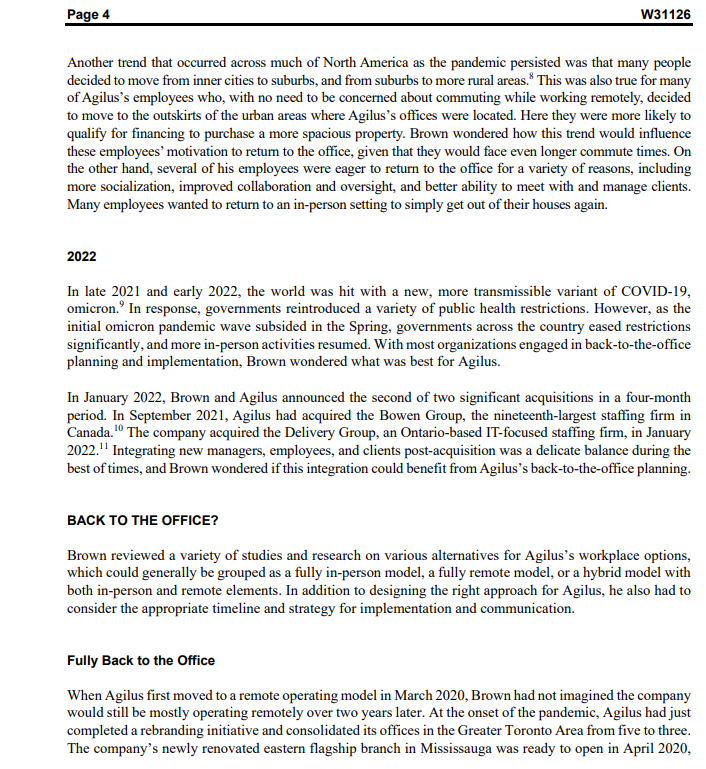 changed much about the way Agilus Work Solutions (Agilus) operated. As chief