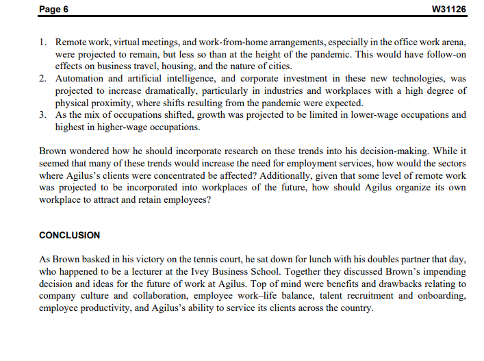 forced operational changes had had on the overall effectiveness of the organization.