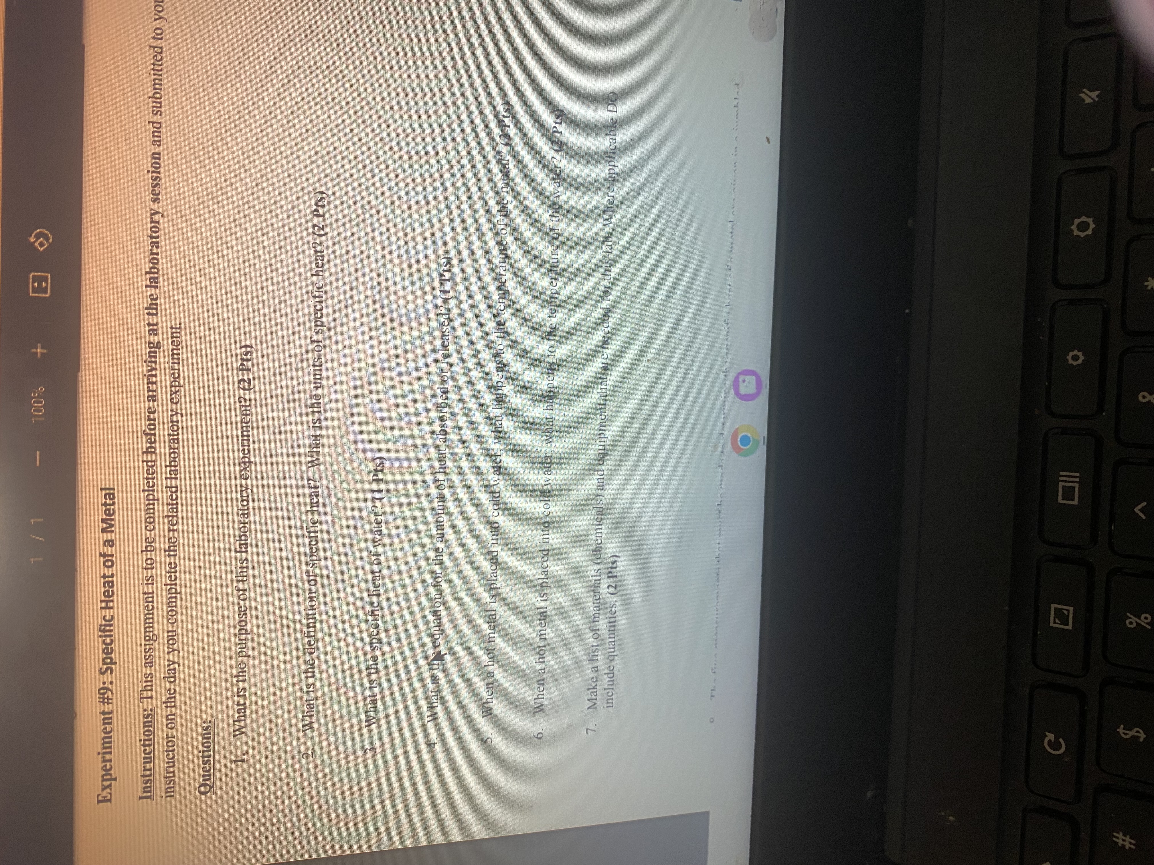 # # C' $ 1 / 1 100% + A Experiment #9: