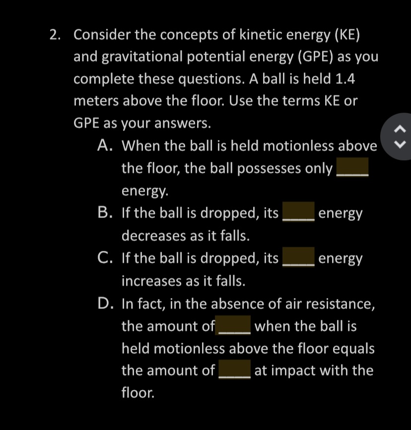 show all work for every calculation or conversion in order. 1. The