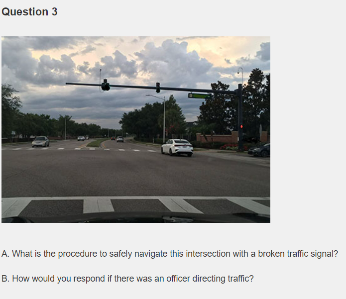 and your driving thoughts in the few seconds before reaching this point.