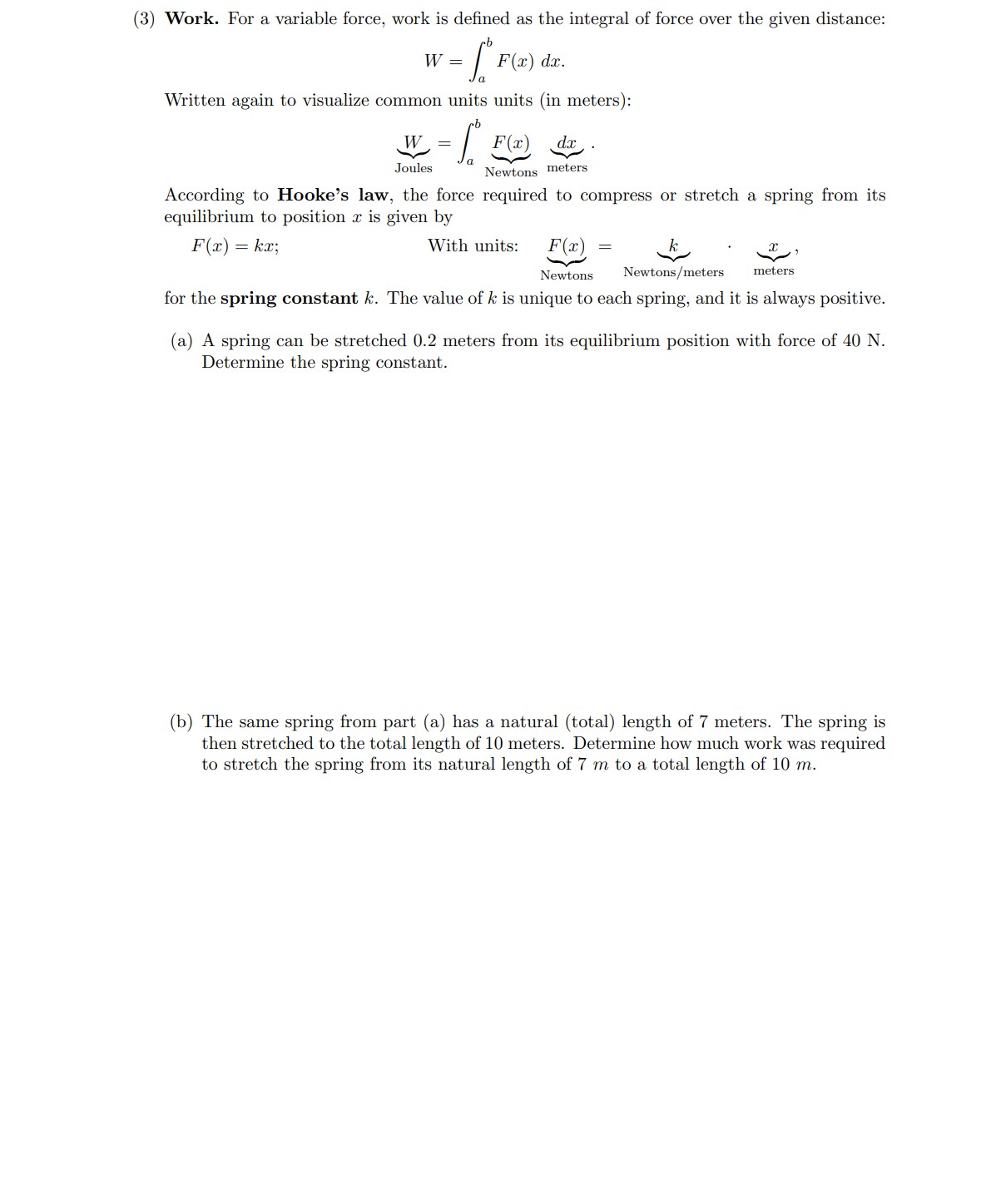as a function of y. A(y) = W = 0 X 3