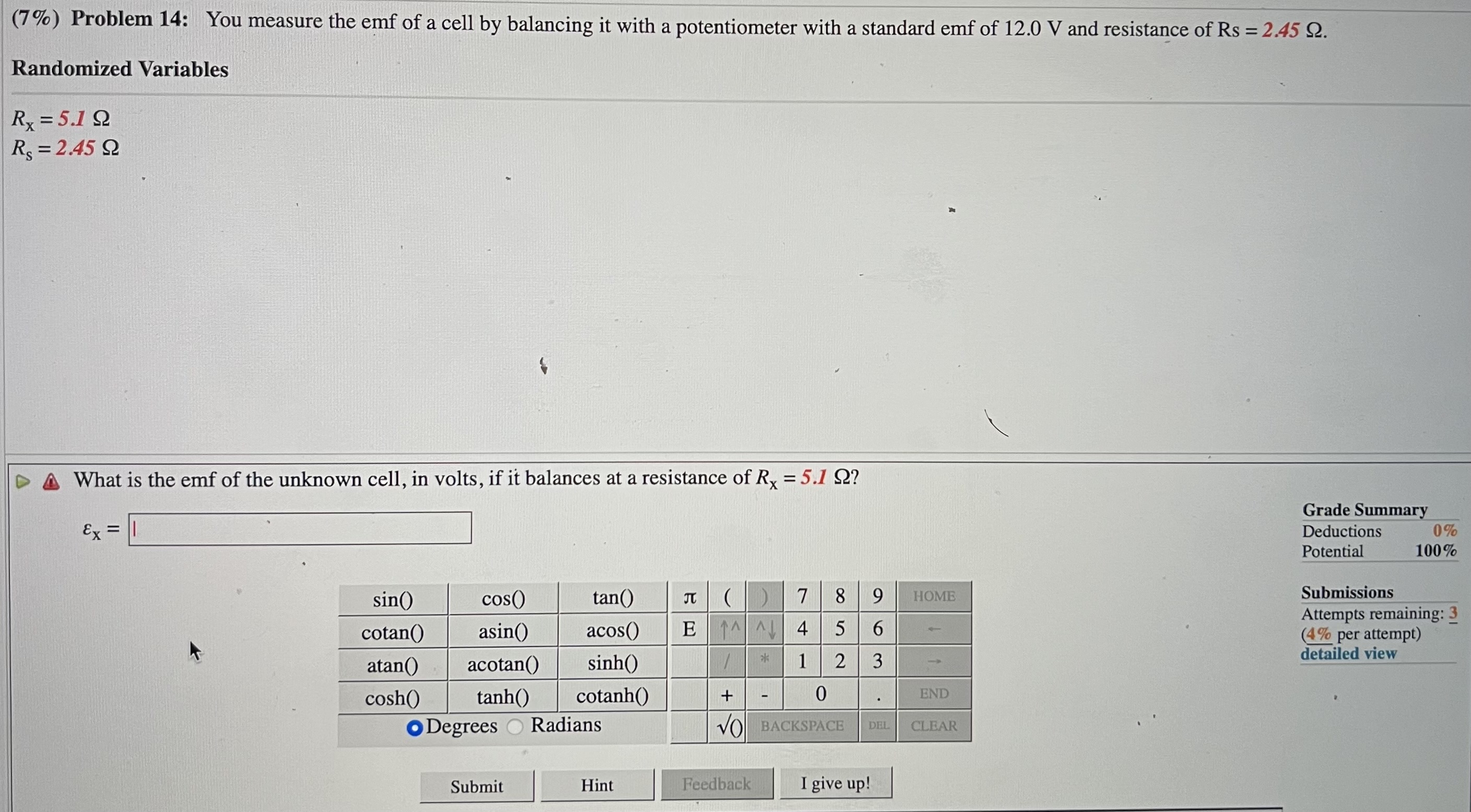 resistance, a resistor with a resistance of 19 k2, and a battery