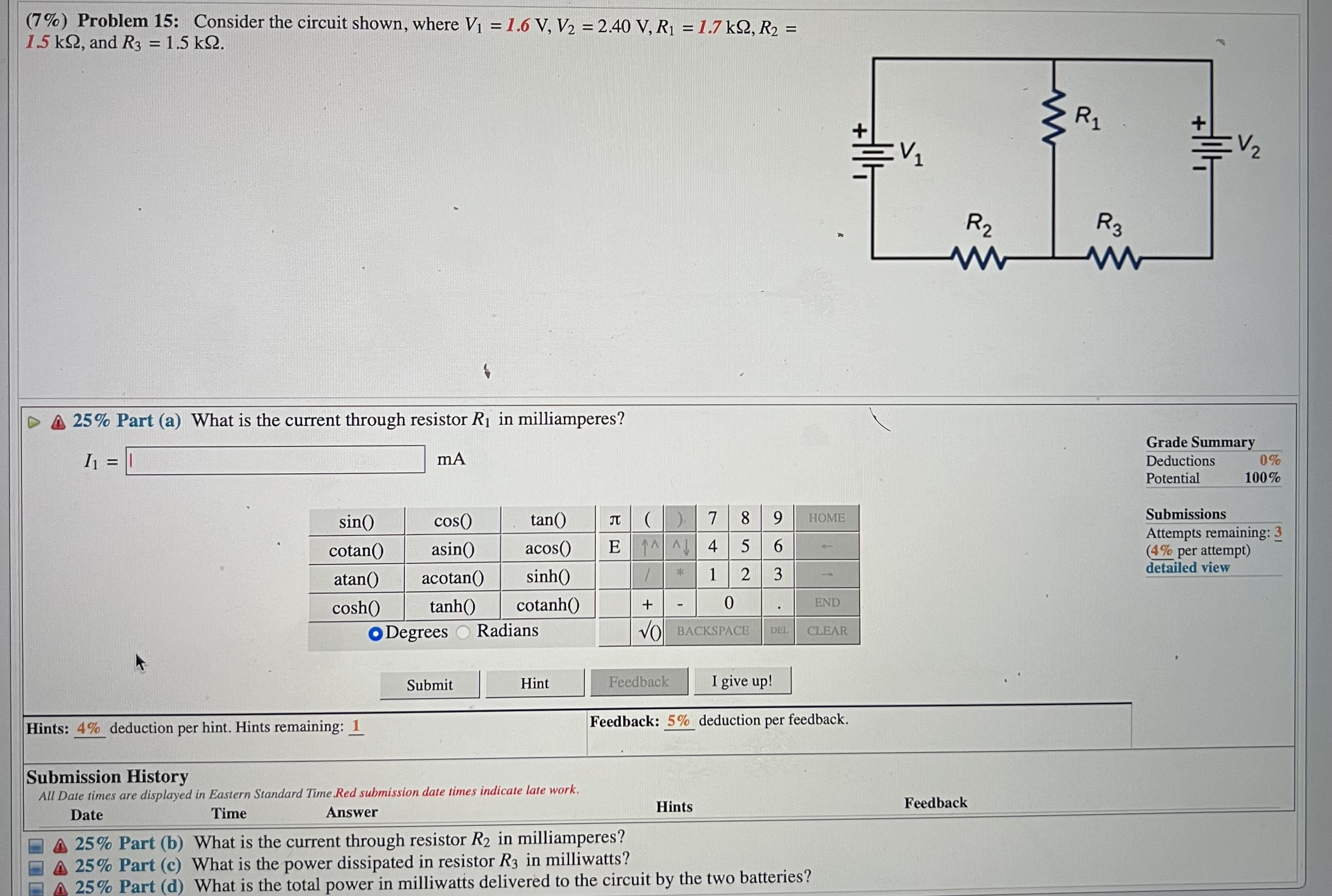 that has a potential difference of 150 V. S C R H