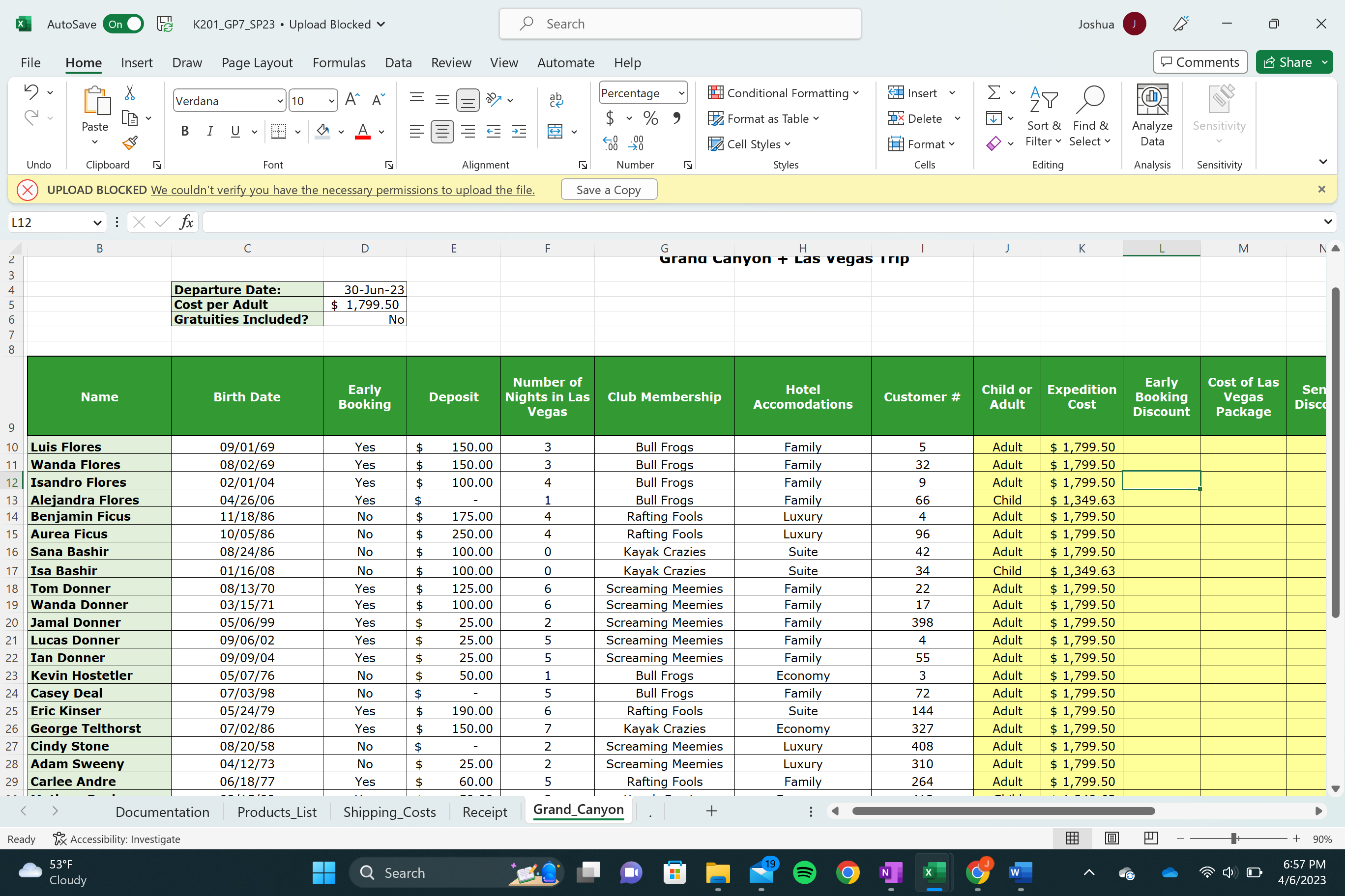 AutoSave On K201_GP7_SP23 Upload Blocked Search File Home Insert Draw Page Layout