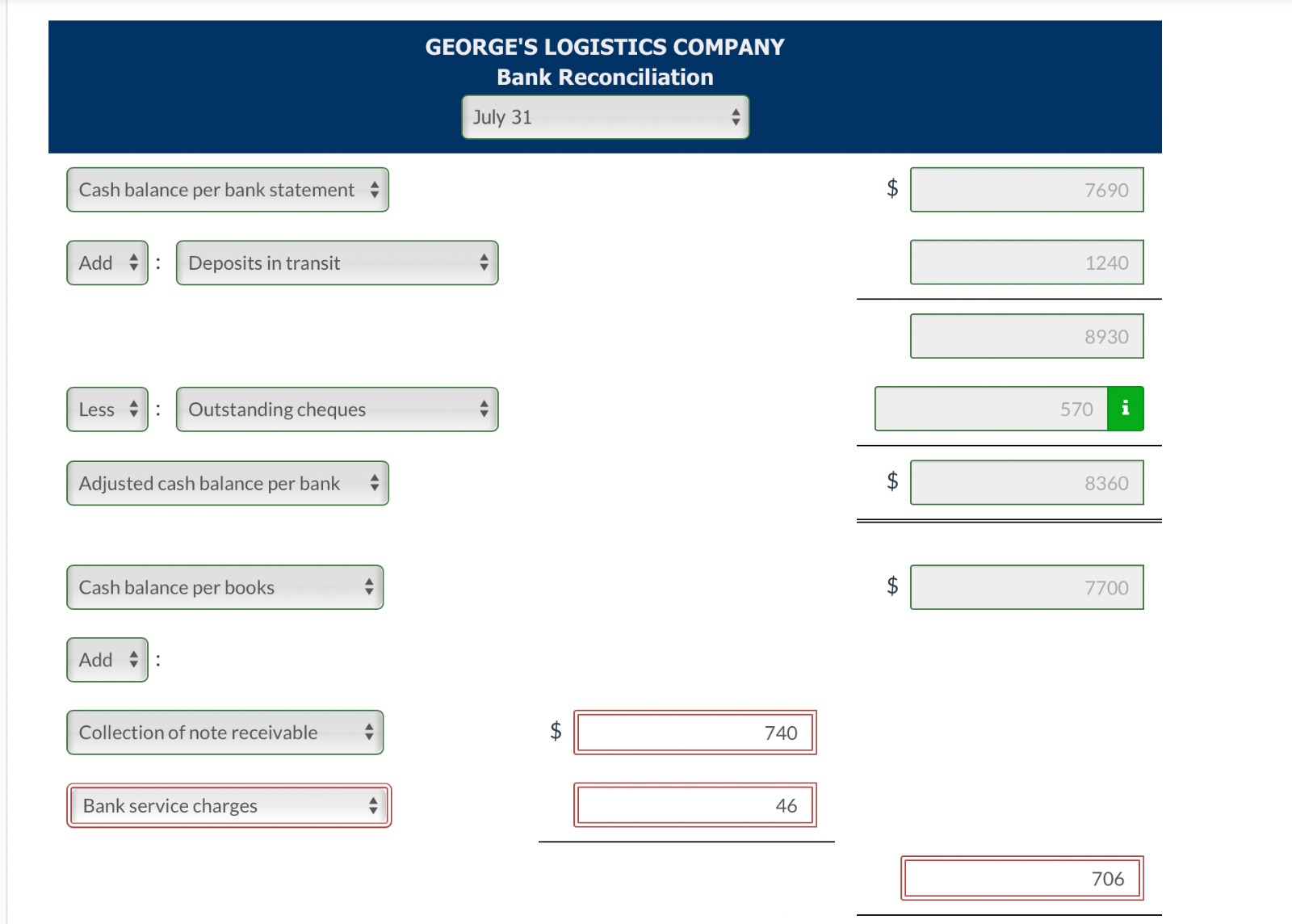 b. Bank debit memorandum for service charge. C. EFT payment made by