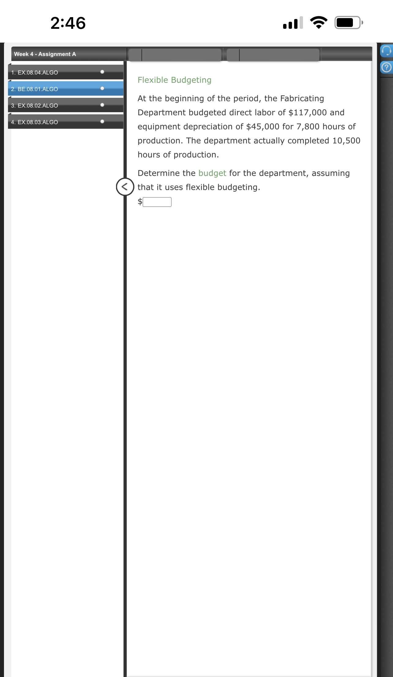 Company Digital Solutions Inc. uses flexible budgets that are based on the