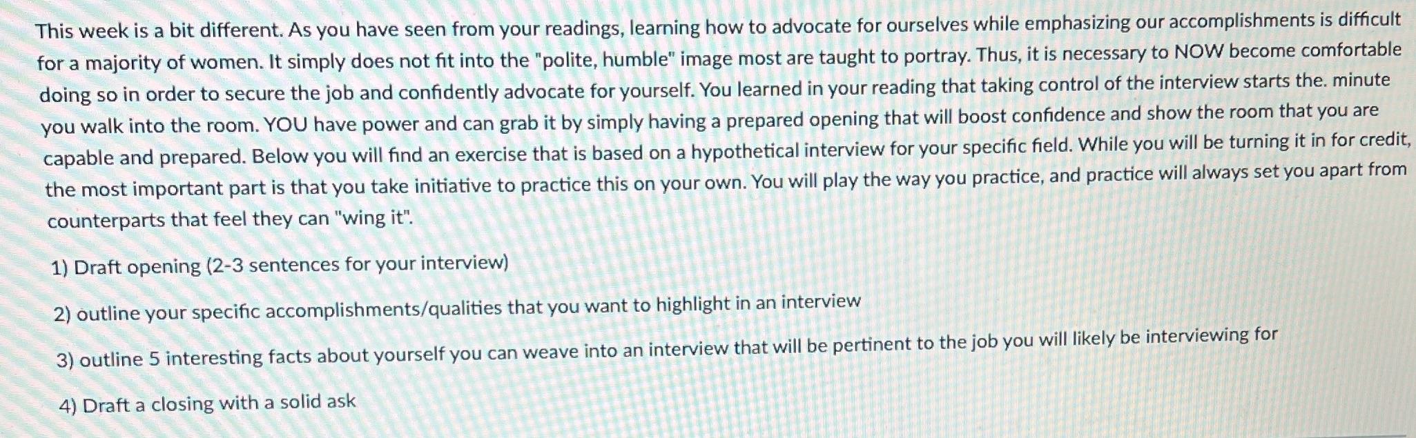 This week is a bit different. As you have seen from your