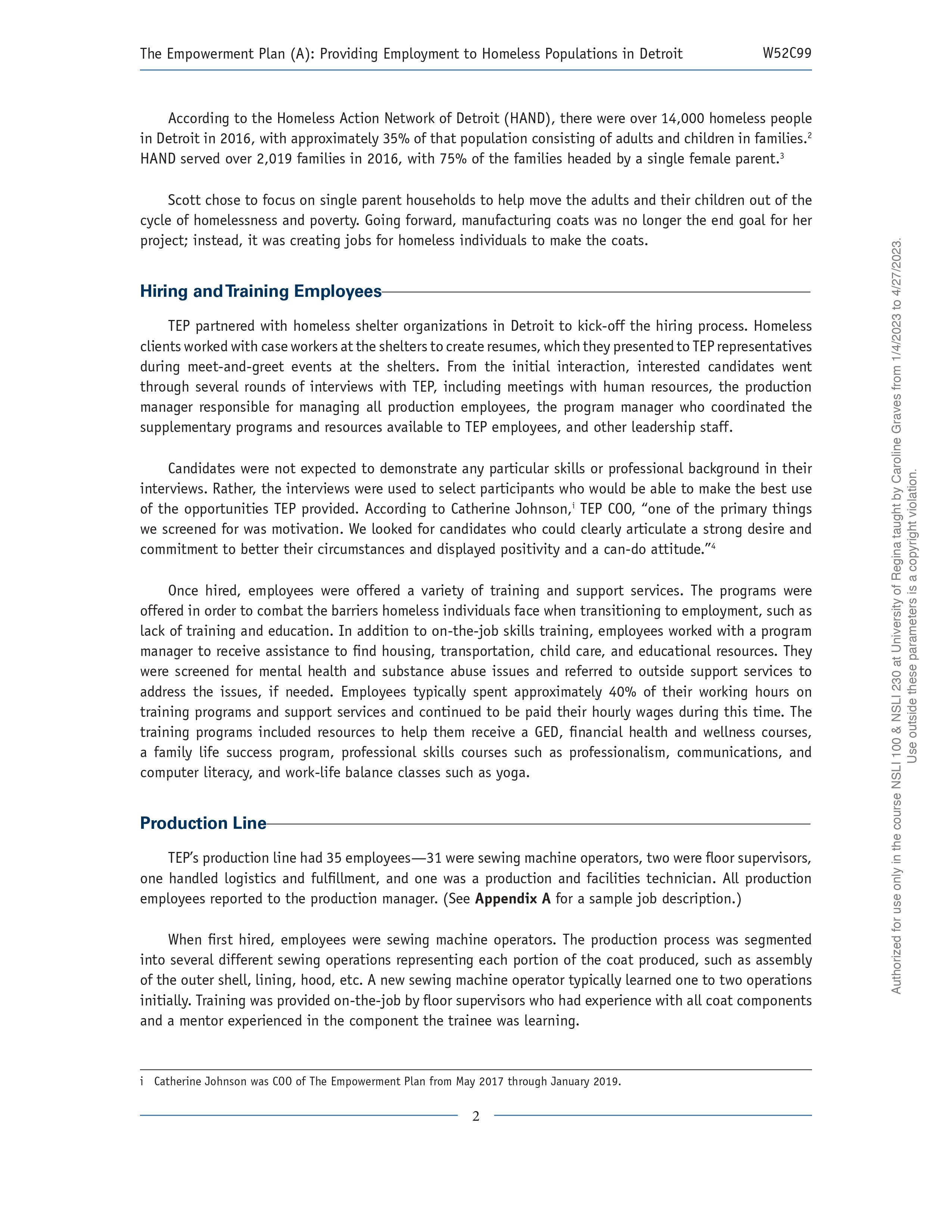 Rashmi Menon case W52C99 June 3, 2019 The Empowerment Plan (A): Providing