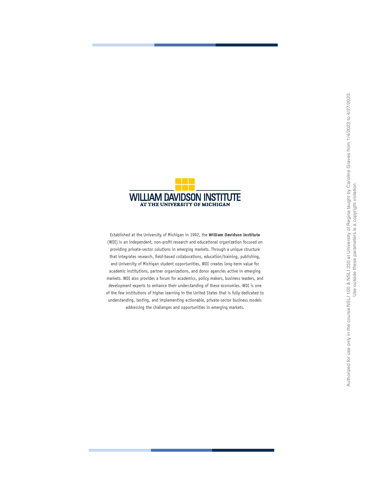 the College for Creative Studies in Detroit. The class challenged students to