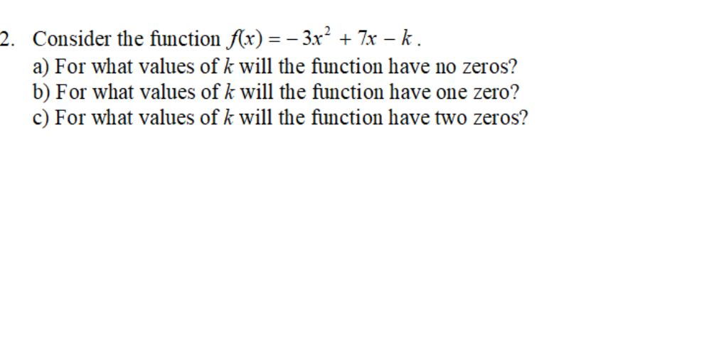 vertex. b) Determine the direction of opening. c) Calculate the discriminant. d)
