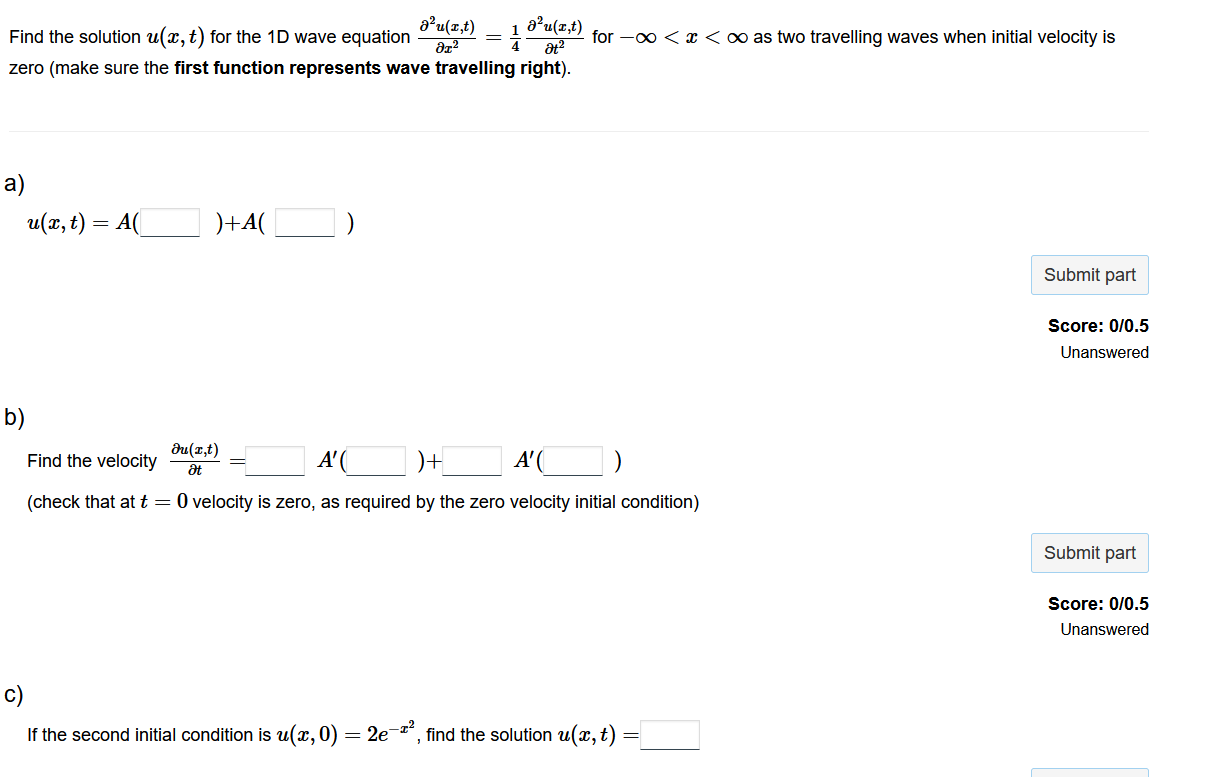 Ju(x,t) 1 au(x,t) = for-x < x < as two travelling waves