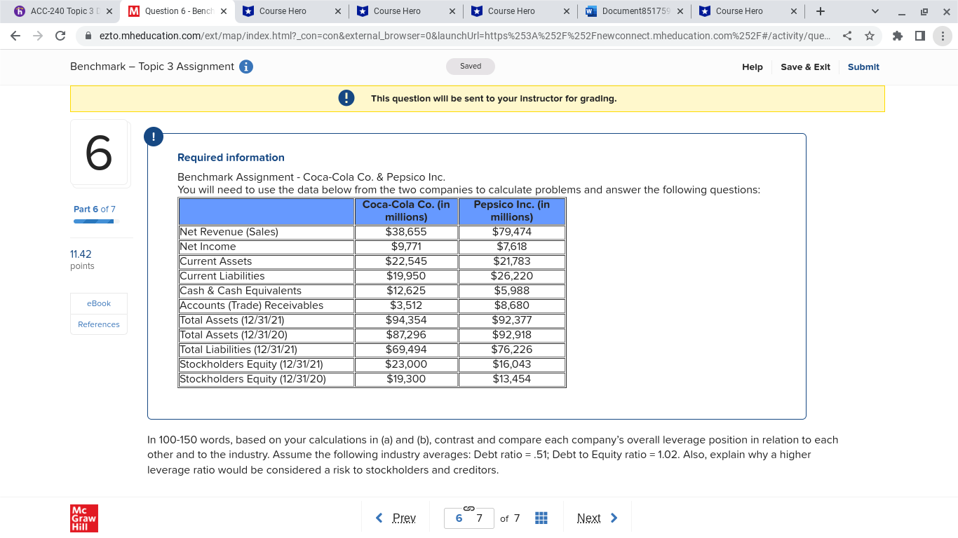 ACC-240 Topic 3D X M Question 6 - Bench X Course Hero