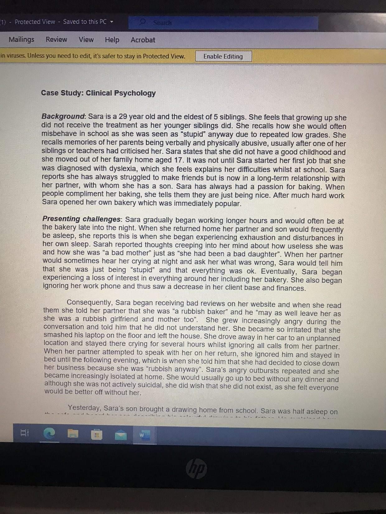 THE ASSESSMENT BRIEF 1,000 word Assessment and solution formulation (50%) Submission Date: