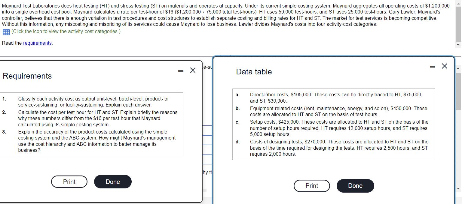 Maynard Test Laboratories does heat testing (HT) and stress testing (ST) on