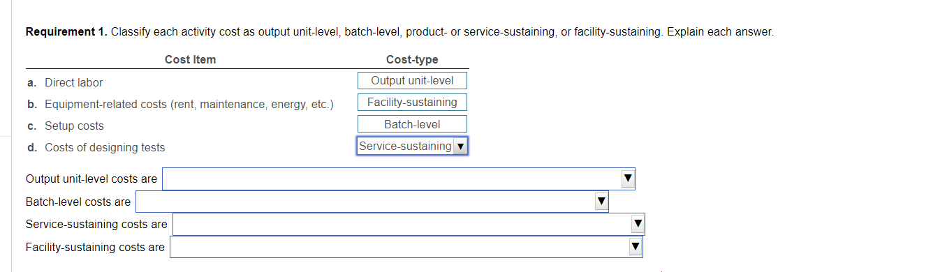 materials and operates at capacity. Under its current simple costing system, Maynard