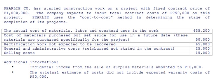 PEARLIE CO. has started construction work on a project with fixed contract