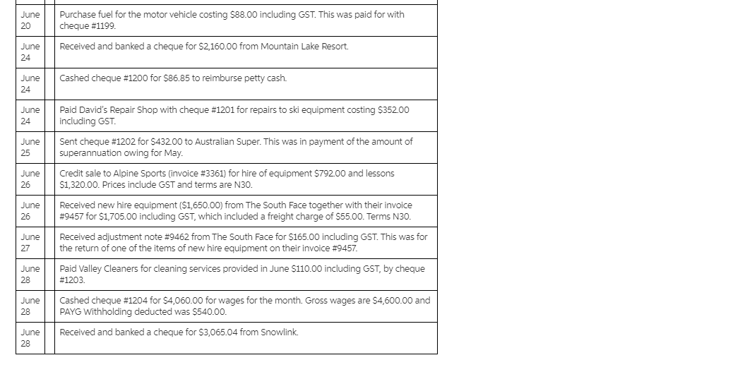June 20 June 24 June 24 June 24 June 25 June 26