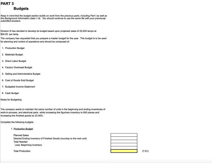 cost of a lamp is calculated based upon the projected increases or