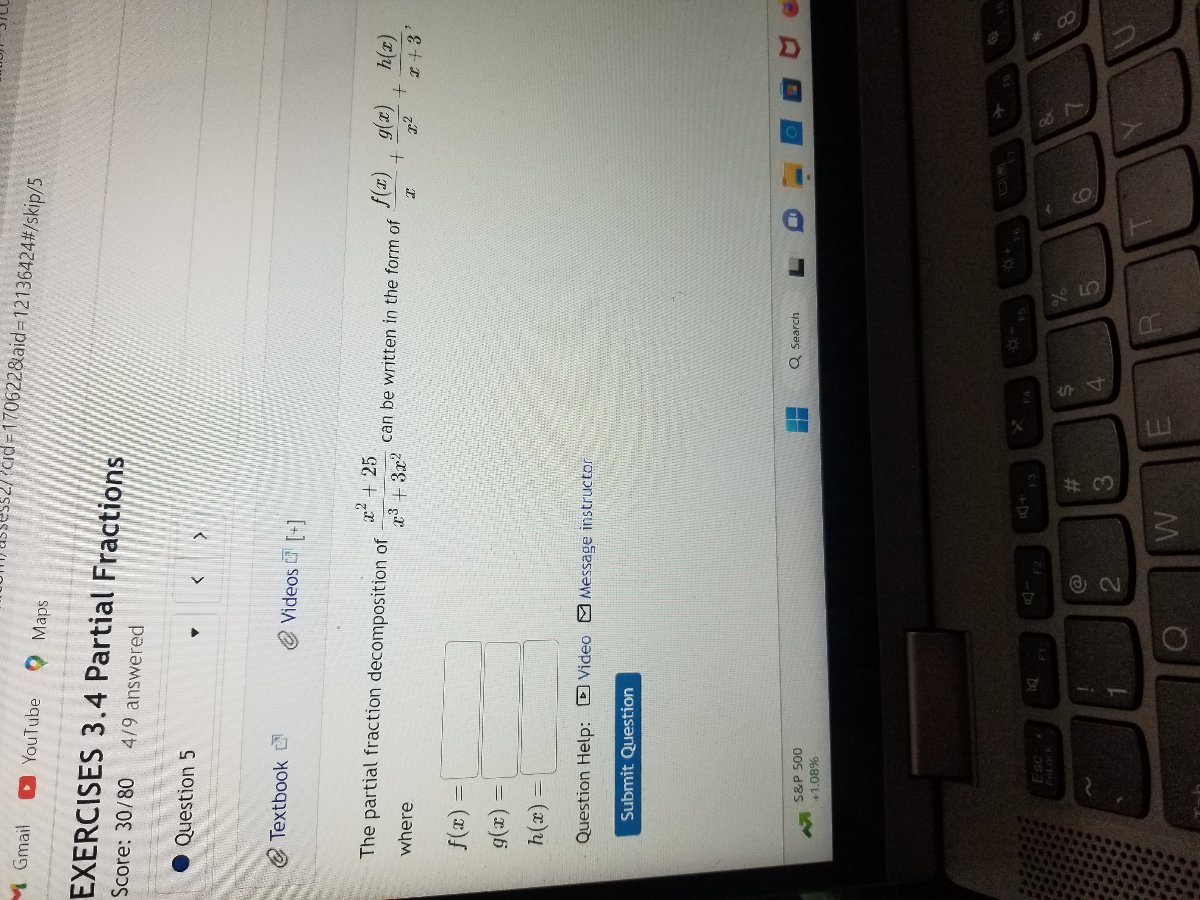 the integrand decomposes into the form C d ax+b+ + x -