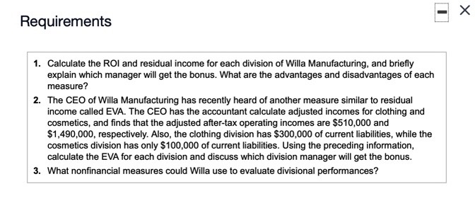 and leading-edge designs. The company has two divisions, clothing and cosmetics. Willa