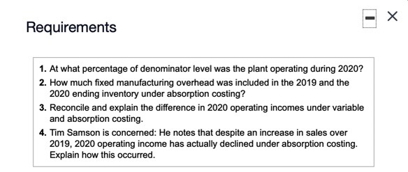 sold (at standard costs) 6 Fixed manufacturing overhead (budgeted) Fixed manufacturing overhead