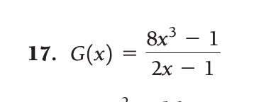 x7 = +3 8x- 1 17. G(x) = 2x - 1