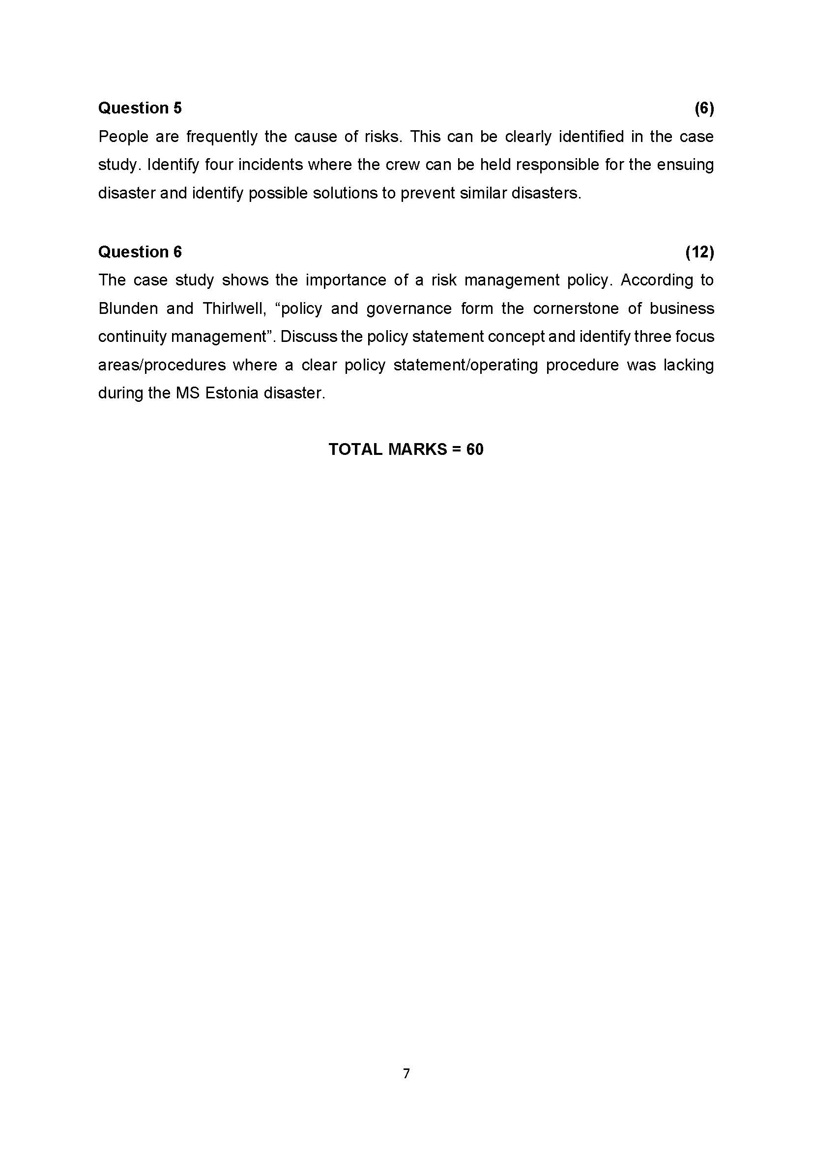 Passenger facilities were located on decks one, four, five and six, while